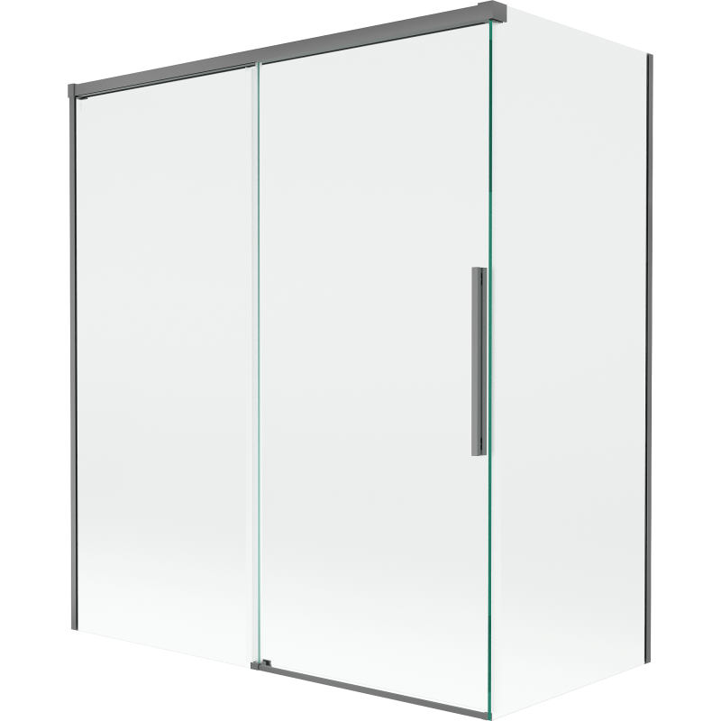 Mexen Rox paravan de cadă cu 2 aripi culisante 140 + 70 x 150 cm, transparent, metal pistol - 8C9-140-070-95-00