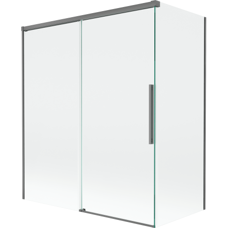 Mexen Rox paravan de cadă glisant cu 2 panouri 140 + 70 x 150 cm, transparent, gun metal - 8C9-140-070-95-00
