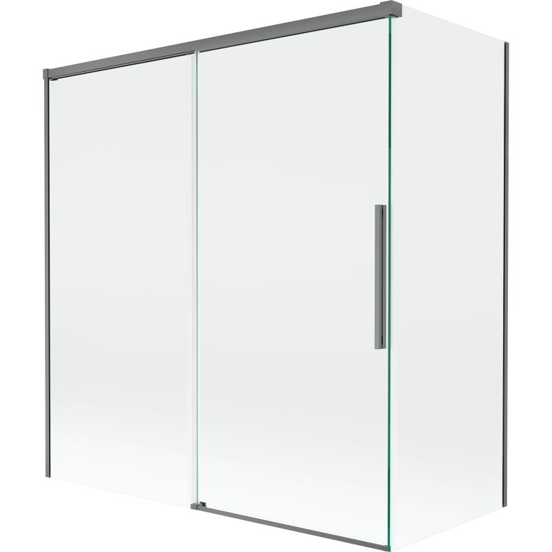 Mexen Rox 2 szárnyú toló fürdőszobai válaszfal 150 + 70 x 150 cm, átlátszó, fegyverfém - 8C9-150-070-95-00