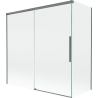 Mexen Rox paravan de cadă cu 2 uși glisante 160 + 75 x 150 cm, transparent, gun metal - 8C9-160-075-95-00
