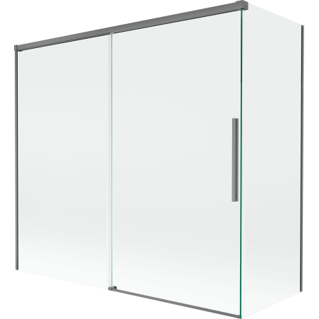 Mexen Rox paravan de cadă cu două aripi, glisant 170 + 75 x 150 cm, transparent, finisaj metal armat - 8C9-170-075-95-00