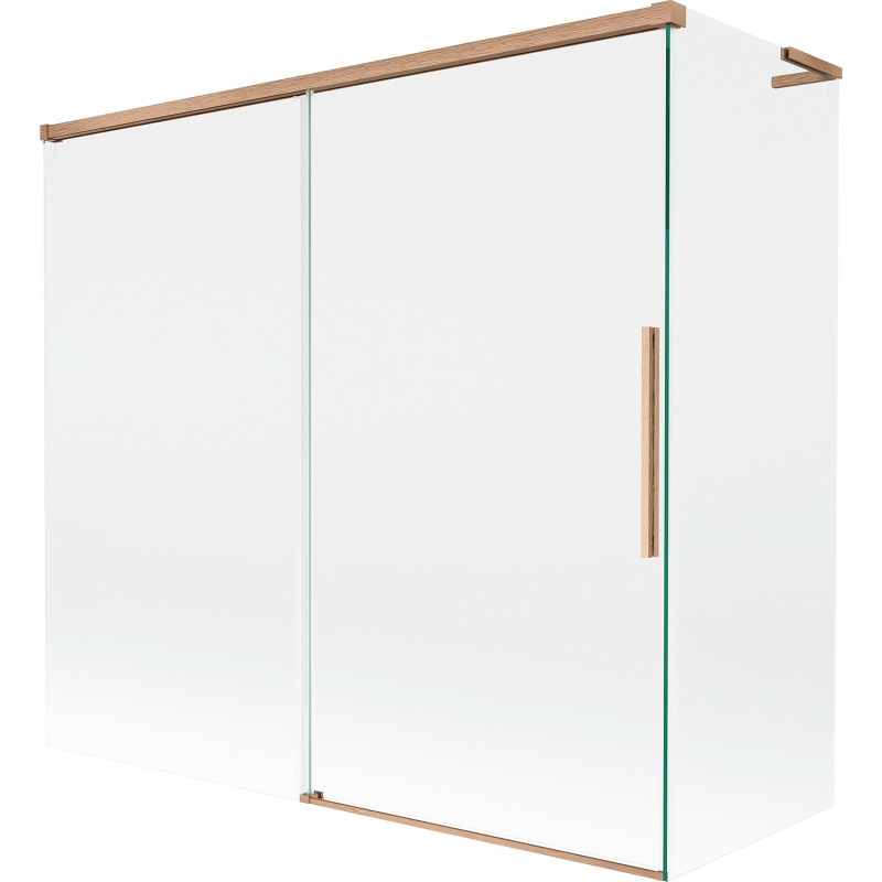 Mexen Rox L paravan de baie cu 2 canaturi glisante 170 + 70 x 150 cm, transparent, cupru periat - 8C9L-170-070-65-00