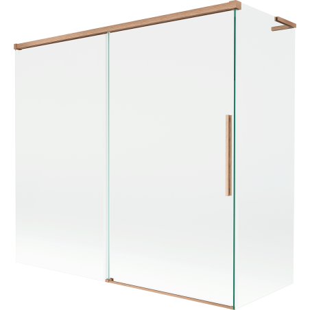 Mexen Rox L paravan de cadă, culisant cu 2 panouri, 170 + 70 x 150 cm, transparent, cupru periat - 8C9L-170-070-65-00