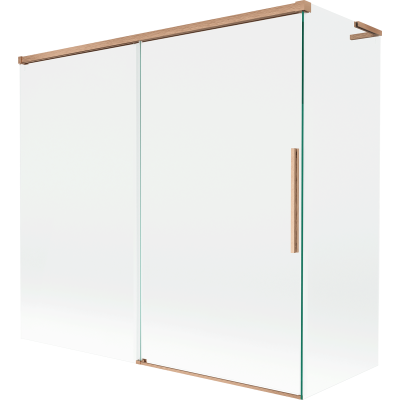 Mexen Rox L panou de baie cu 2 uși glisante 170 + 75 x 150 cm, transparent, cupru periat - 8C9L-170-075-65-00