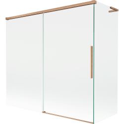 Mexen Rox L 2-szárnyas, eltolható fürdőkád paraván 170 + 80 x 150 cm, átlátszó, csiszolt réz - 8C9L-170-080-65-00