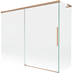 Mexen Rox L 2-szárnyú tolható fürdőkád paraván 190 + 80 x 150 cm, átlátszó, kefeolt réz - 8C9L-190-080-65-00
