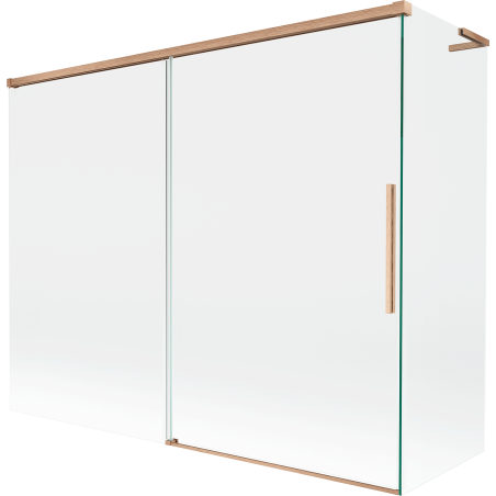Mexen Rox L paravan de cadă glisant cu 2 aripi 190 + 80 x 150 cm, transparent, cupru periat - 8C9L-190-080-65-00