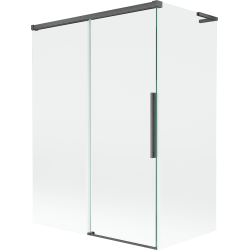 Mexen Rox L paravan de cadă cu 2 aripi culisante 120 + 70 x 150 cm, transparent, gri închis periat - 8C9L-120-070-66-00