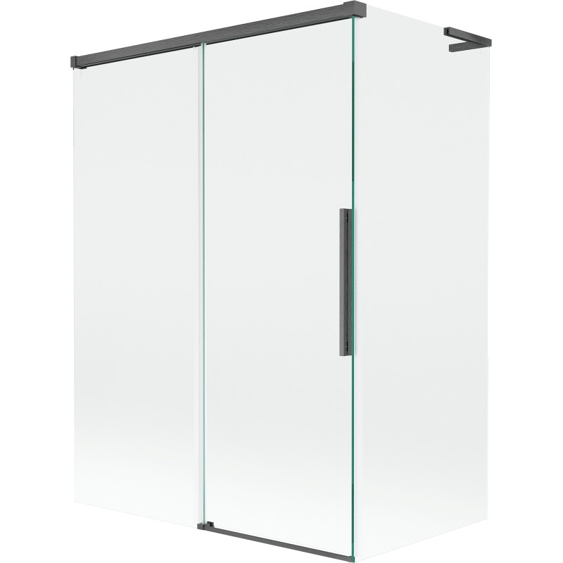 Mexen Rox L paravan de cadă cu 2 aripi culisante 120 + 70 x 150 cm, transparent, gri închis periat - 8C9L-120-070-66-00