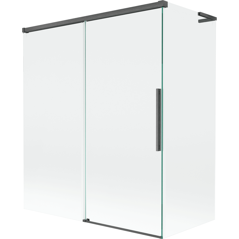 Mexen Rox L paravan de baie cu 2 uși glisante 140 + 70 x 150 cm, transparent, gri periat - 8C9L-140-070-66-00