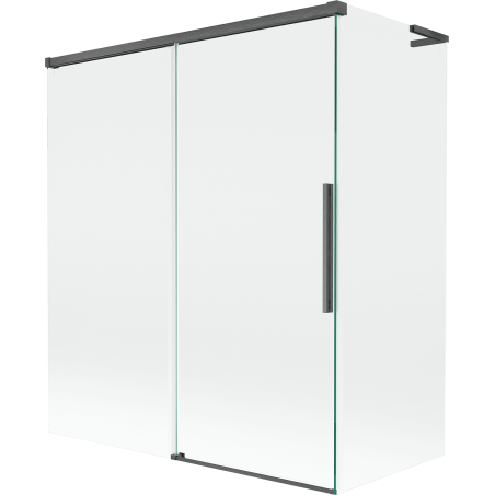 Mexen Rox L paravan cadă cu 2 uși glisante 140 + 70 x 150 cm, transparent, gri armat periat - 8C9L-140-070-66-00