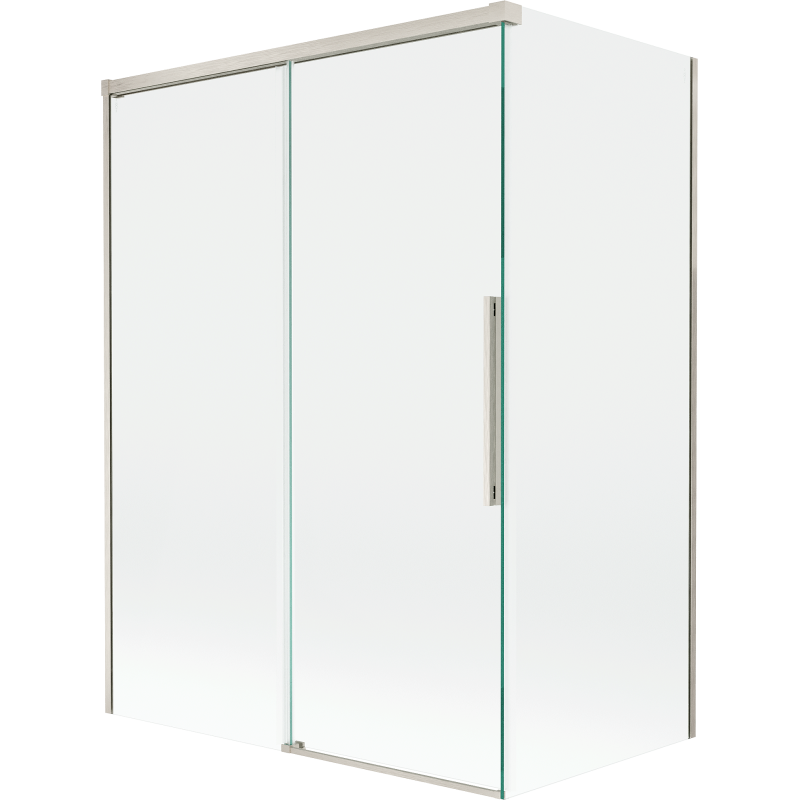 Mexen Rox 2-szárnyú toló fürdőkád paraván 120 + 70 x 150 cm, átlátszó, szálcsiszolt nikkel - 8C9-120-070-97-00