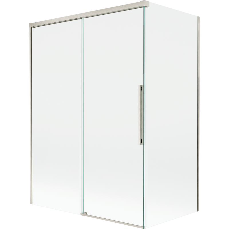 Mexen Rox kétszárnyú tolóajtós zuhanyfal 120 + 70 x 150 cm, átlátszó, szálcsiszolt nikkel - 8C9-120-070-97-00