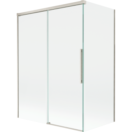 Mexen Rox 2-szárnyú toló fürdőkád paraván 120 + 70 x 150 cm, átlátszó, szálcsiszolt nikkel - 8C9-120-070-97-00