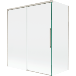 Mexen Rox kétszárnyú, 140 + 70 x 150 cm-es tolótető, áttetsző, csiszolt nikkel - 8C9-140-070-97-00