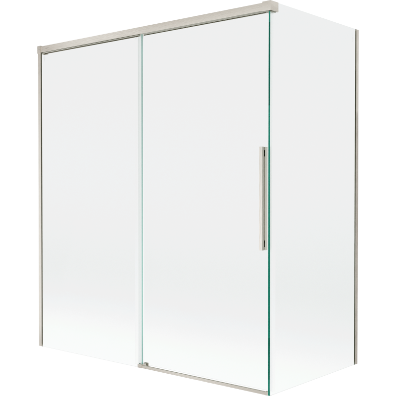 Mexen Rox kétszárnyú, 140 + 70 x 150 cm-es toló zuhanyfal, átlátszó, kefélt nikkel - 8C9-140-070-97-00