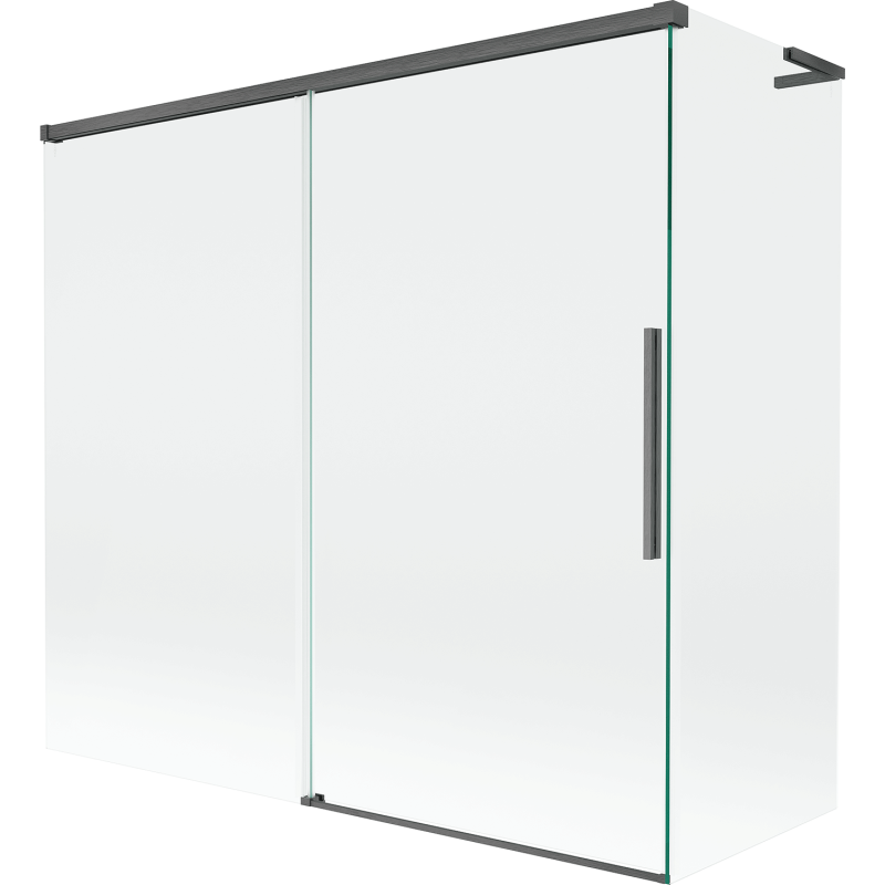 Mexen Rox L 2-szárnyú, toló kádparaván 170 + 75 x 150 cm, átlátszó, gun gray kefélt - 8C9L-170-075-66-00