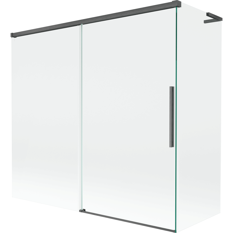 Mexen Rox L paravan de cadă cu 2 uși glisante 170 + 75 x 150 cm, transparent, gri armă periat - 8C9L-170-075-66-00