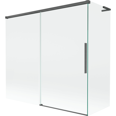 Mexen Rox L paravan de cadă cu 2 uși glisante 170 + 75 x 150 cm, transparent, gri armă periat - 8C9L-170-075-66-00