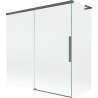 Paravan cadă Mexen Rox L cu 2 aripi culisante 160 + 80 x 150 cm, transparent, gri periat - 8C9L-160-080-66-00