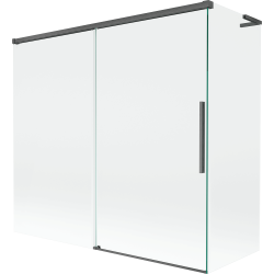 Mexen Rox L paravan de baie cu 2 aripi glisante 170 + 80 x 150 cm, transparent, gri armă periat - 8C9L-170-080-66-00