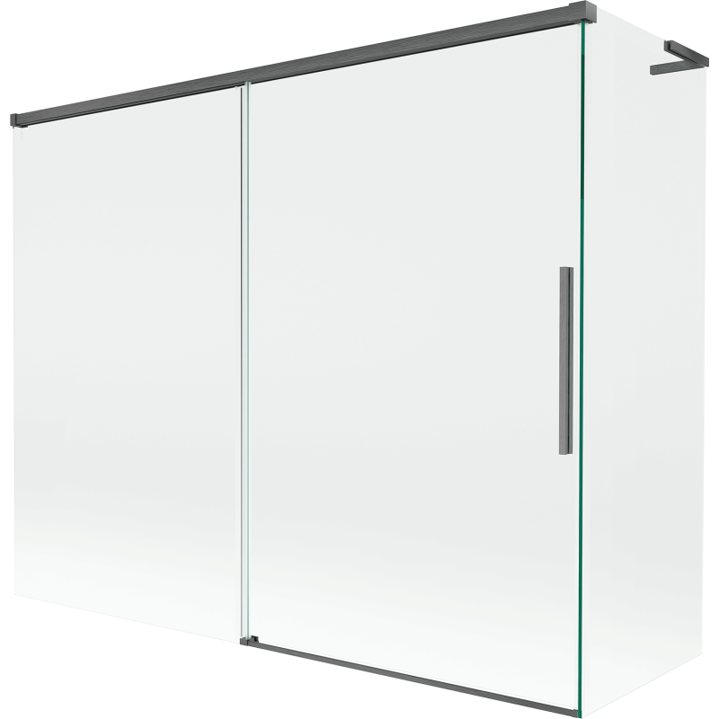 Mexen Rox L paravan de baie cu 2 uși culisante 190 + 80 x 150 cm, transparent, gri închis periat - 8C9L-190-080-66-00