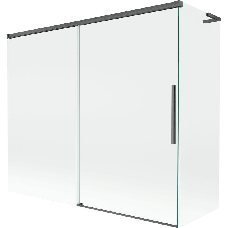 Mexen Rox L 2-szárnyú, tolóajtós fürdőkádparaván, 180 + 90 x 150 cm, átlátszó, szálcsiszolt fegyverszürke - 8C9L-180-090-66-00