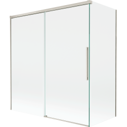 Mexen Rox kétpaneles, tolóajtós kádparaván 150 + 70 x 150 cm, átlátszó, matt nikkel - 8C9-150-070-97-00