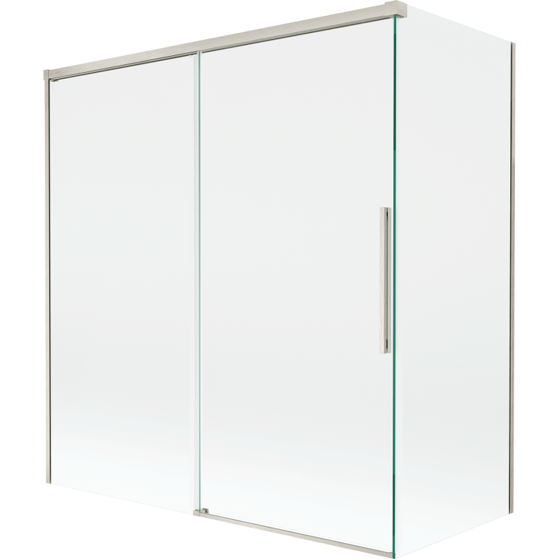 Mexen Rox kétszárnyú toló zuhanykabin 150 + 70 x 150 cm, átlátszó, kefezett nikkel - 8C9-150-070-97-00