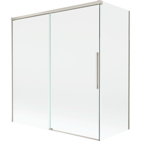 Mexen Rox kétszárnyú toló zuhanykabin 150 + 70 x 150 cm, átlátszó, kefezett nikkel - 8C9-150-070-97-00