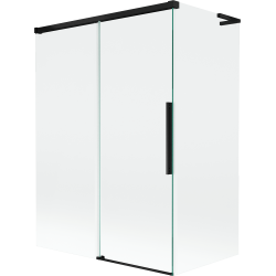 Mexen Rox L fürdőkád paraván, 2-szárnyú tolóajtós, 120 + 70 x 150 cm, átlátszó, fekete - 8C9L-120-070-70-00