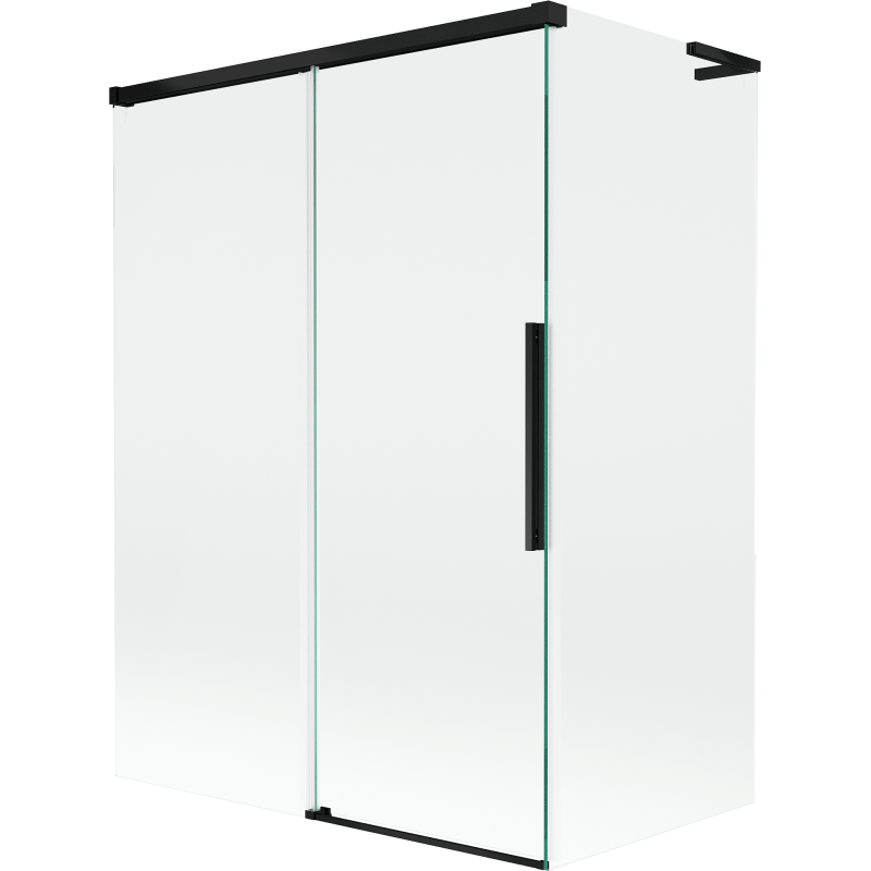 Mexen Rox L kétpaneles, 2-szárnyú, toló fürdőkádparaván 120 + 70 x 150 cm, átlátszó, fekete - 8C9L-120-070-70-00