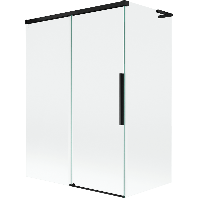 Mexen Rox L paravan cadă extensibil cu 2 uși, 120 + 70 x 150 cm, transparent, negru - 8C9L-120-070-70-00