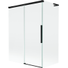 Mexen Rox L fürdőkád paraván, 2-szárnyú tolóajtós, 120 + 70 x 150 cm, átlátszó, fekete - 8C9L-120-070-70-00
