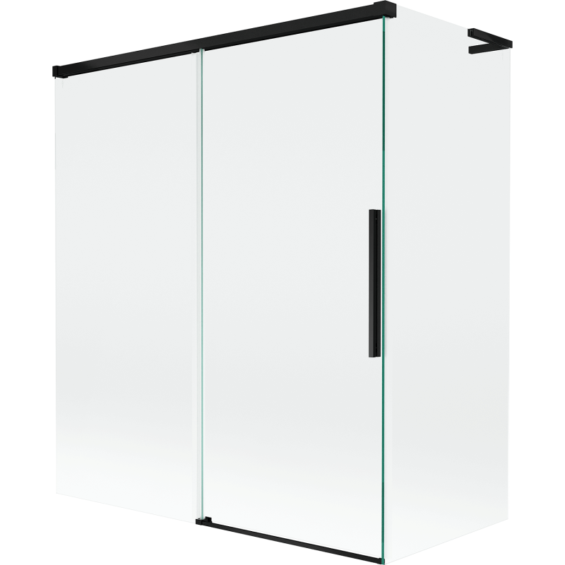 Mexen Rox L kádparaván 2-szárnyú toló, 140 + 70 x 150 cm, áttetsző, fekete - 8C9L-140-070-70-00