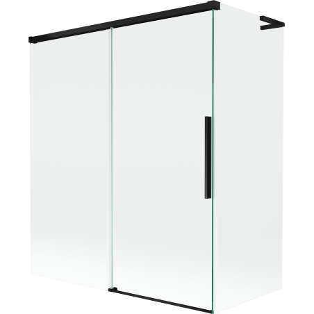 Mexen Rox L kádparaván 2-szárnyú toló, 140 + 70 x 150 cm, áttetsző, fekete - 8C9L-140-070-70-00