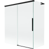 Mexen Rox L kádparaván 2-szárnyú toló, 140 + 70 x 150 cm, áttetsző, fekete - 8C9L-140-070-70-00