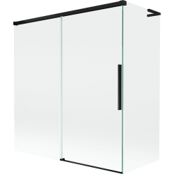 Mexen Rox L 2-szárnyú toló kádparaván 150 + 70 x 150 cm, átlátszó, fekete - 8C9L-150-070-70-00