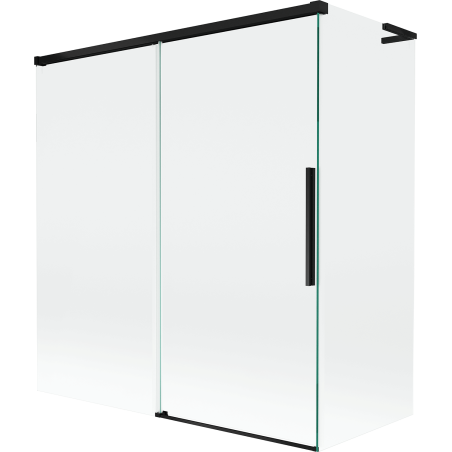 Mexen Rox L 2-paneles toló fürdőszoba paraván 150 + 70 x 150 cm, átlátszó, fekete - 8C9L-150-070-70-00