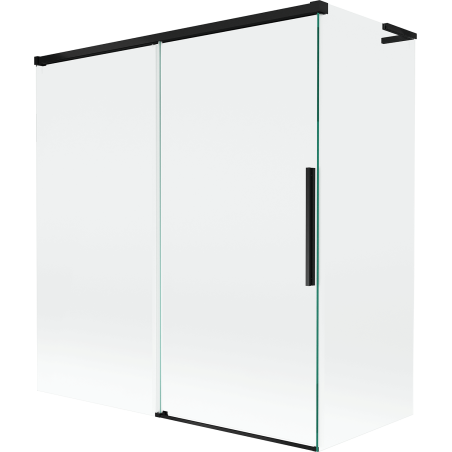 Mexen Rox L paravan de cadă culisant pe 2 căi 150 + 70 x 150 cm, transparent, negru - 8C9L-150-070-70-00