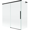 Mexen Rox L paravan de cadă culisant pe 2 căi 150 + 70 x 150 cm, transparent, negru - 8C9L-150-070-70-00