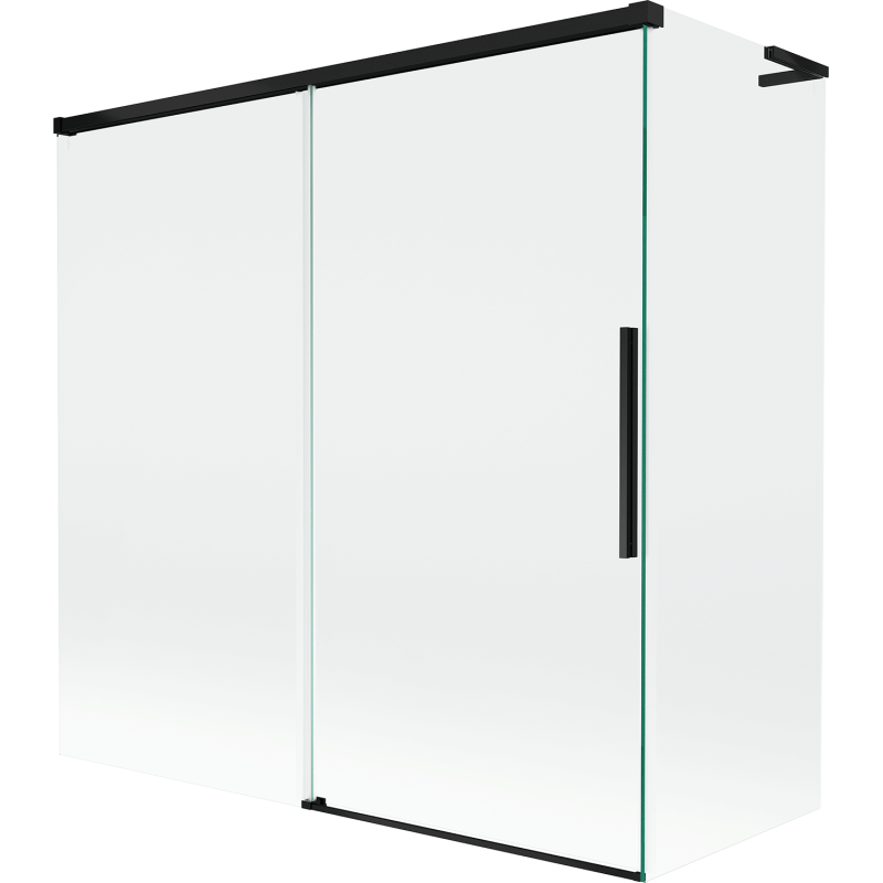 Mexen Rox L paravan baie 2-canate glisant 160 + 70 x 150 cm, transparent, negru - 8C9L-160-070-70-00