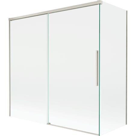 Mexen Rox 2-szárnyú eltolható kádparaván 160 + 70 x 150 cm, átlátszó, kefélt nikkel - 8C9-160-070-97-00