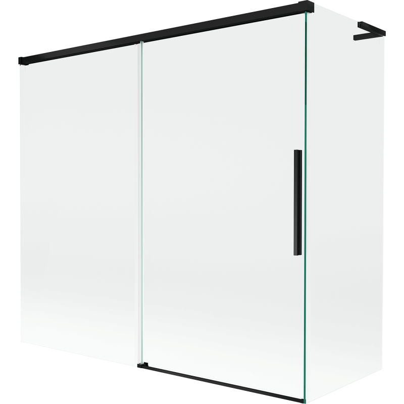 Paravan cadă Mexen Rox L cu 2 uși glisante 170 + 70 x 150 cm, transparent, negru - 8C9L-170-070-70-00