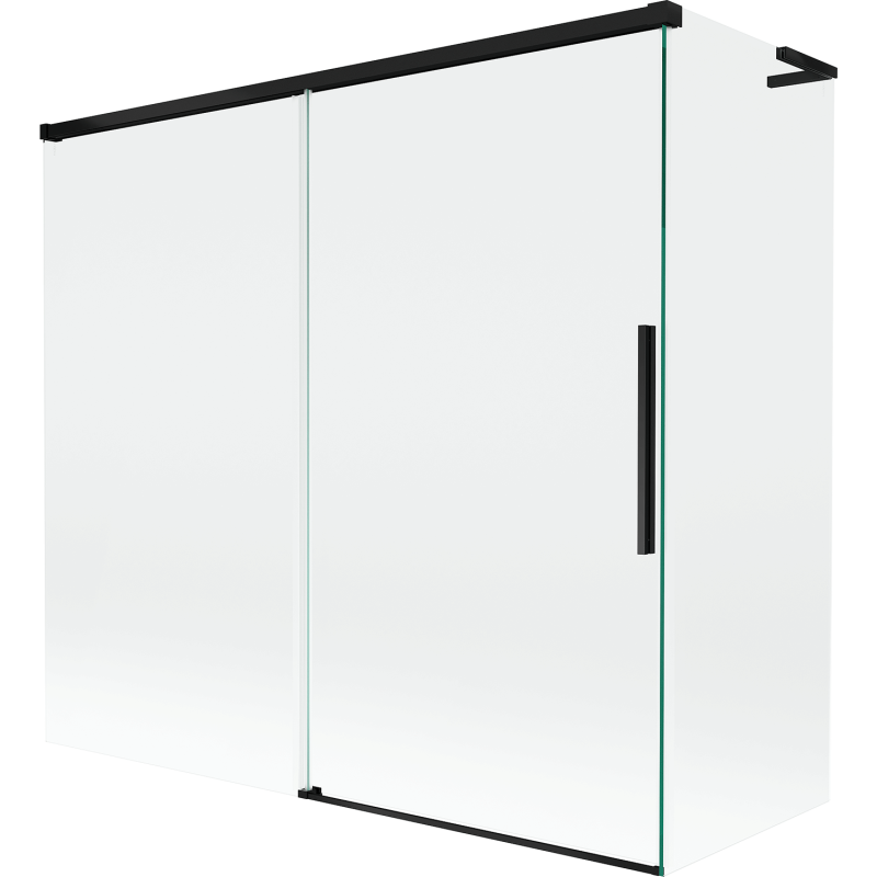 Mexen Rox L 2-szárnyú toló kádparaván 170 + 75 x 150 cm, átlátszó, fekete - 8C9L-170-075-70-00