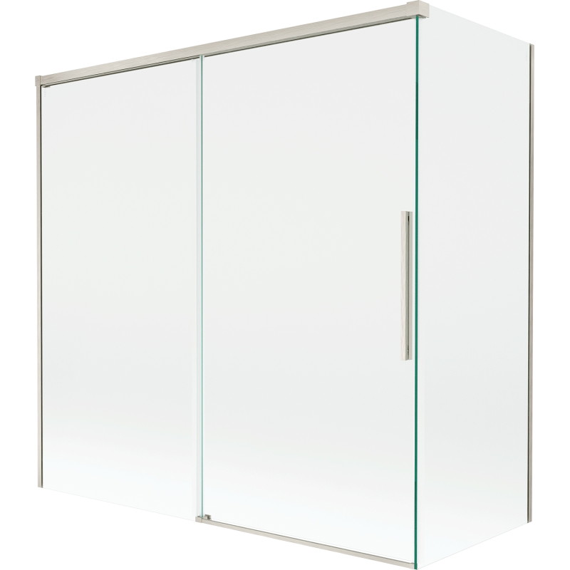 Mexen Rox paravan de cadă cu 2 aripi culisante 160 + 75 x 150 cm, transparent, nichel periat - 8C9-160-075-97-00