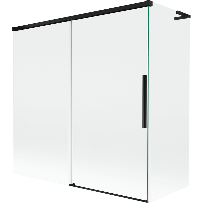 Mexen Rox L kétszárnyú, 2-részes kádparaván 160 + 80 x 150 cm, átlátszó, fekete - 8C9L-160-080-70-00