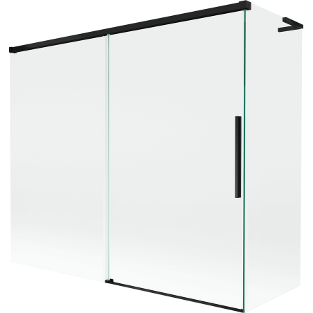 Mexen Rox L 2-paneles, toló kádparaván 180 + 80 x 150 cm, átlátszó, fekete - 8C9L-180-080-70-00