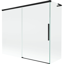 Mexen Rox L kétszárnyú, 180 + 90 x 150 cm-es zuhanyfal, átlátszó, fekete - 8C9L-180-090-70-00