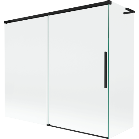 Mexen Rox L paravan de cadă cu 2 panouri glisante 180 + 90 x 150 cm, transparent, negru - 8C9L-180-090-70-00